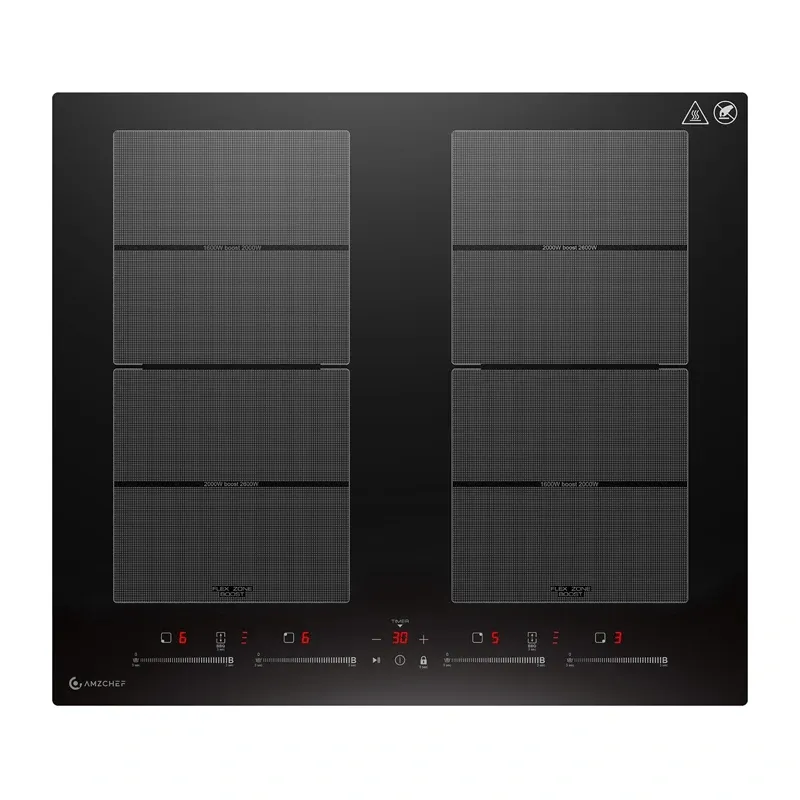 AMZCHEF CE-FS-I74S-FFDD10 Induction Cooktop, 4 zones
